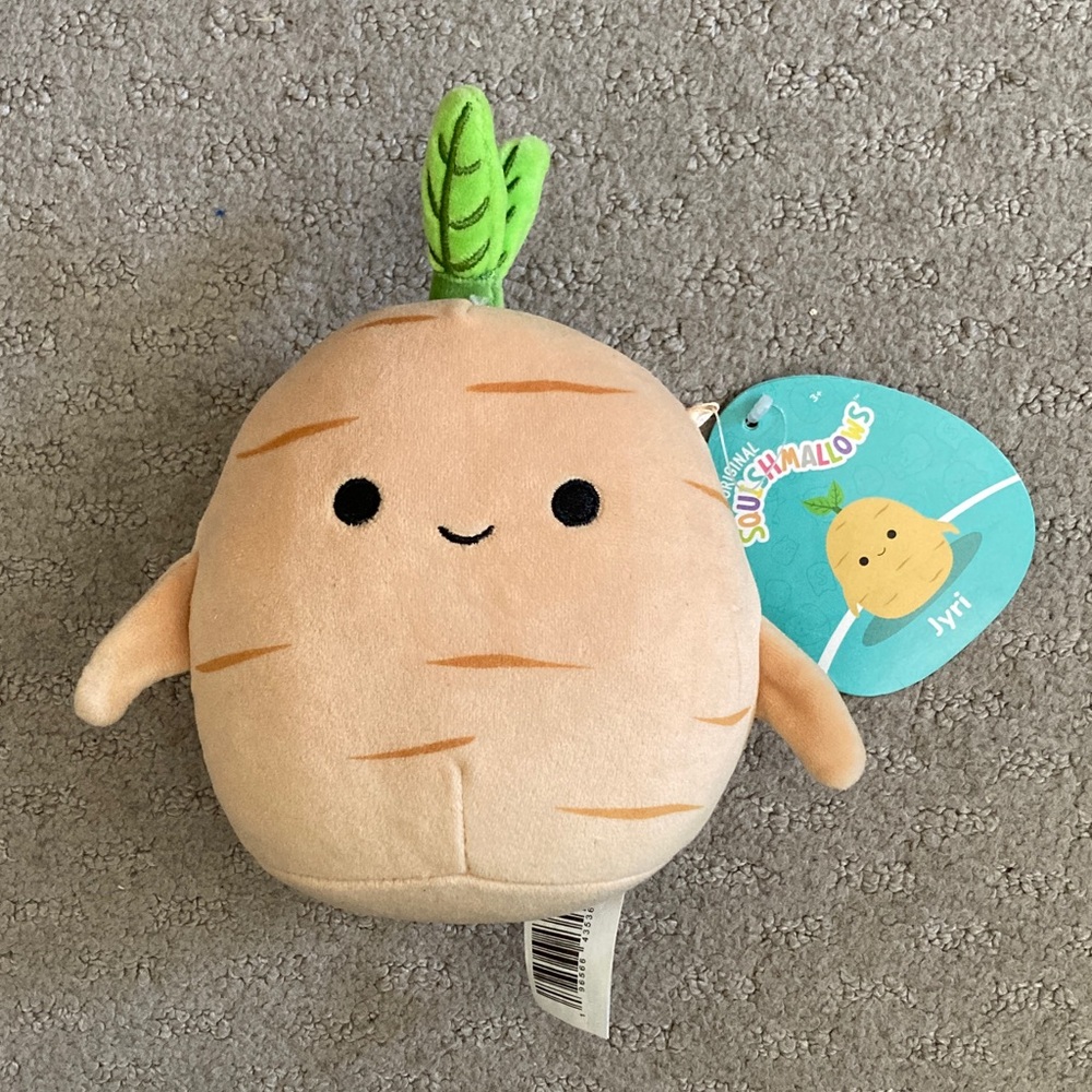 NWT Jyri the Ginseng Root 5'' mini squishmallow plush toy.